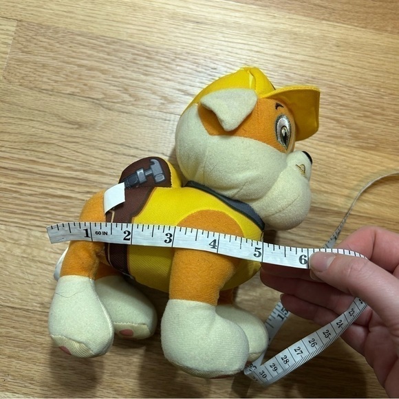 Paw Patrol Rubble Plush Stuffed Animal Dog Yellow Kids Toy - Picture 6 of 7
